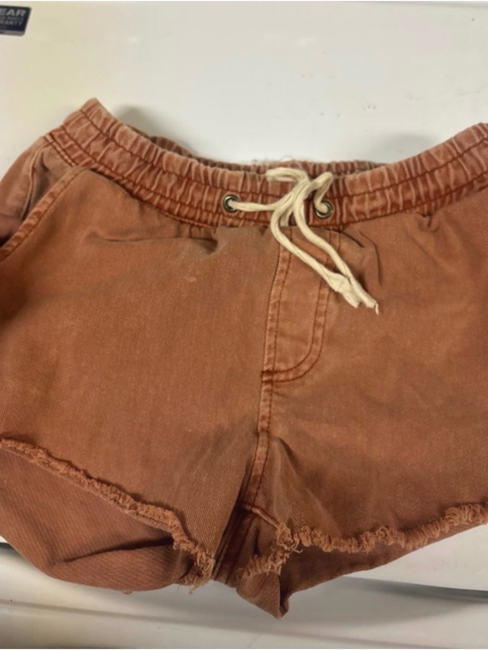 Billabong Rust Brown Drawstring Denim Shorts